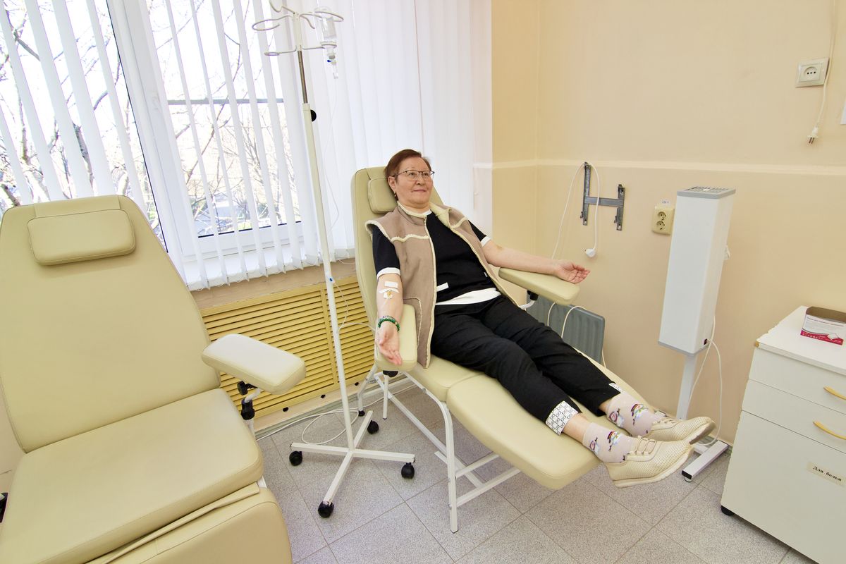 Процедура внутривенной озонотерапии в санатории «Дубрава», Железноводск