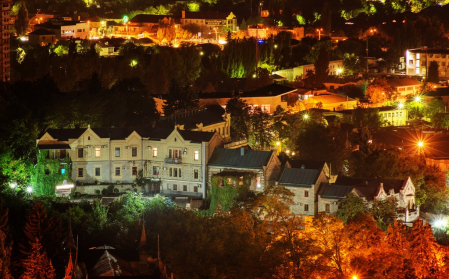 Санаторий Горячий Ключ, Пятигорск ночью